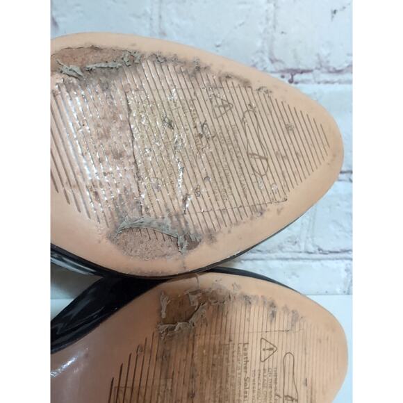 Boden T-strap Rounded Toe Heels Navy Blue Patent Leather Size 37 US 6 - Picture 13 of 14